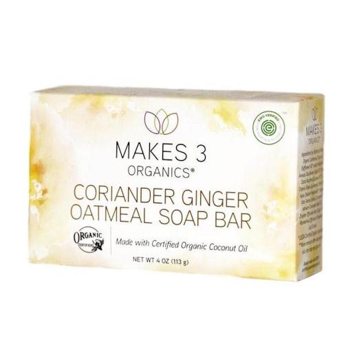 Makes 3 Organics Coriander Ginger Oatmeal Soap Bar