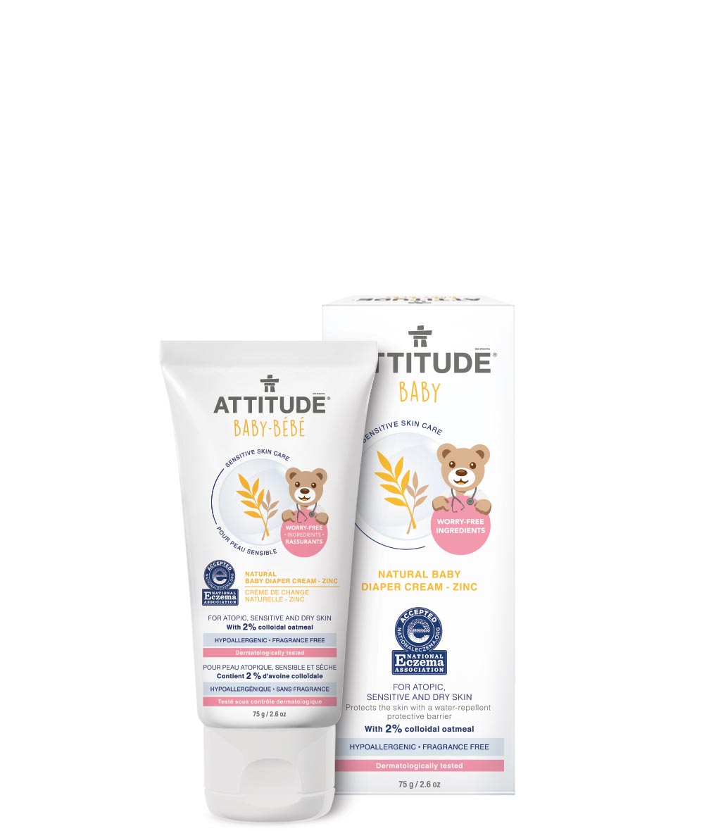 ATTITUDE Baby Natural Baby Diaper Cream, Zinc