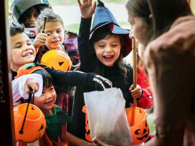 Children trick or treating