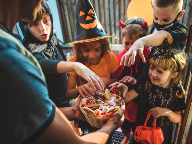 Children trick or treating