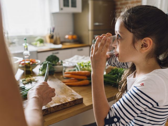 Girl drinking water