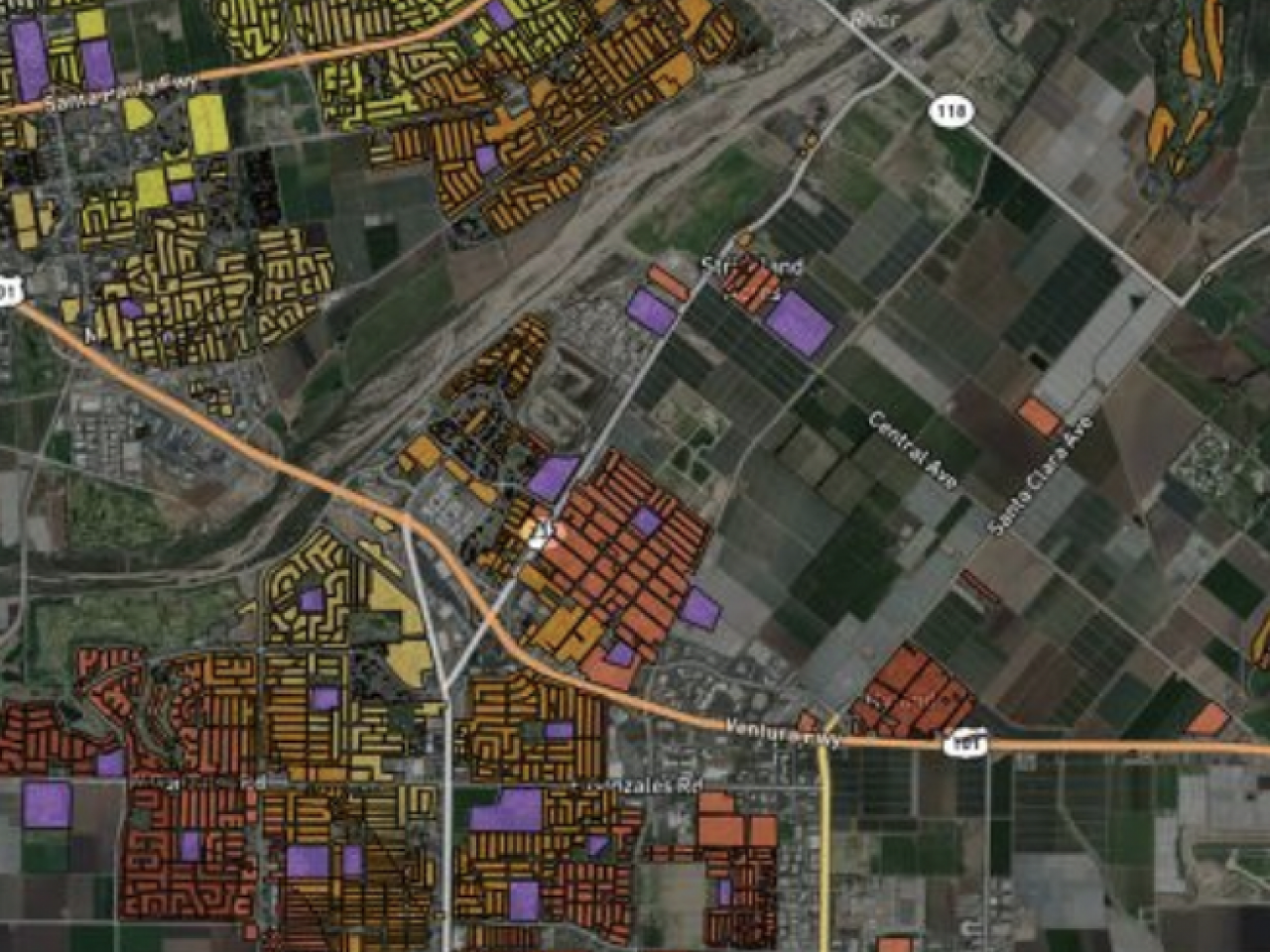 Ventura county California pesticide map