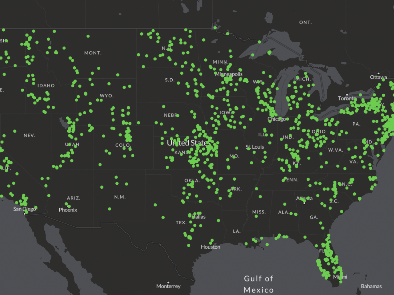 Algal bloom map